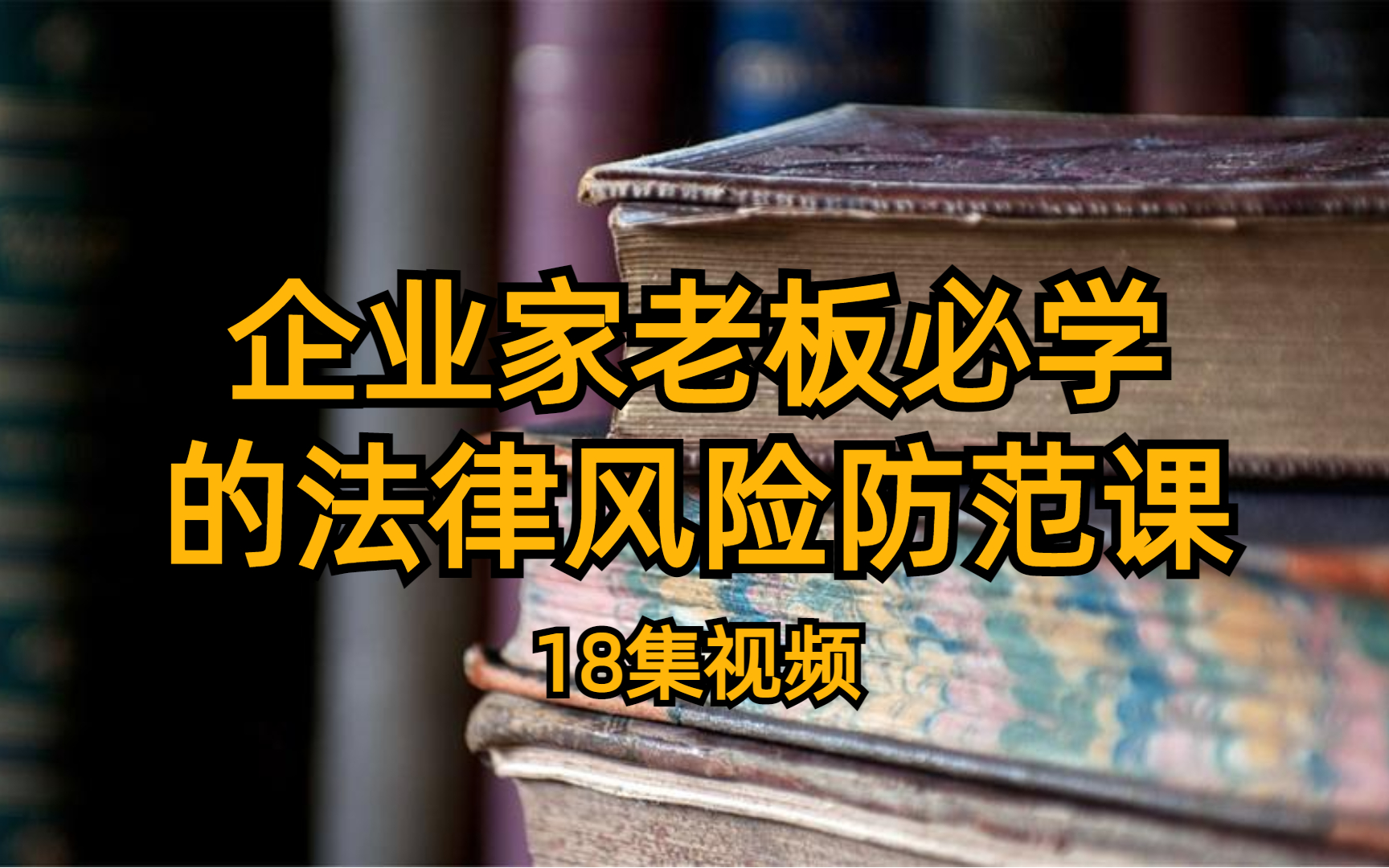 [图]企业家老板必学的法律风险防范课 18集视频