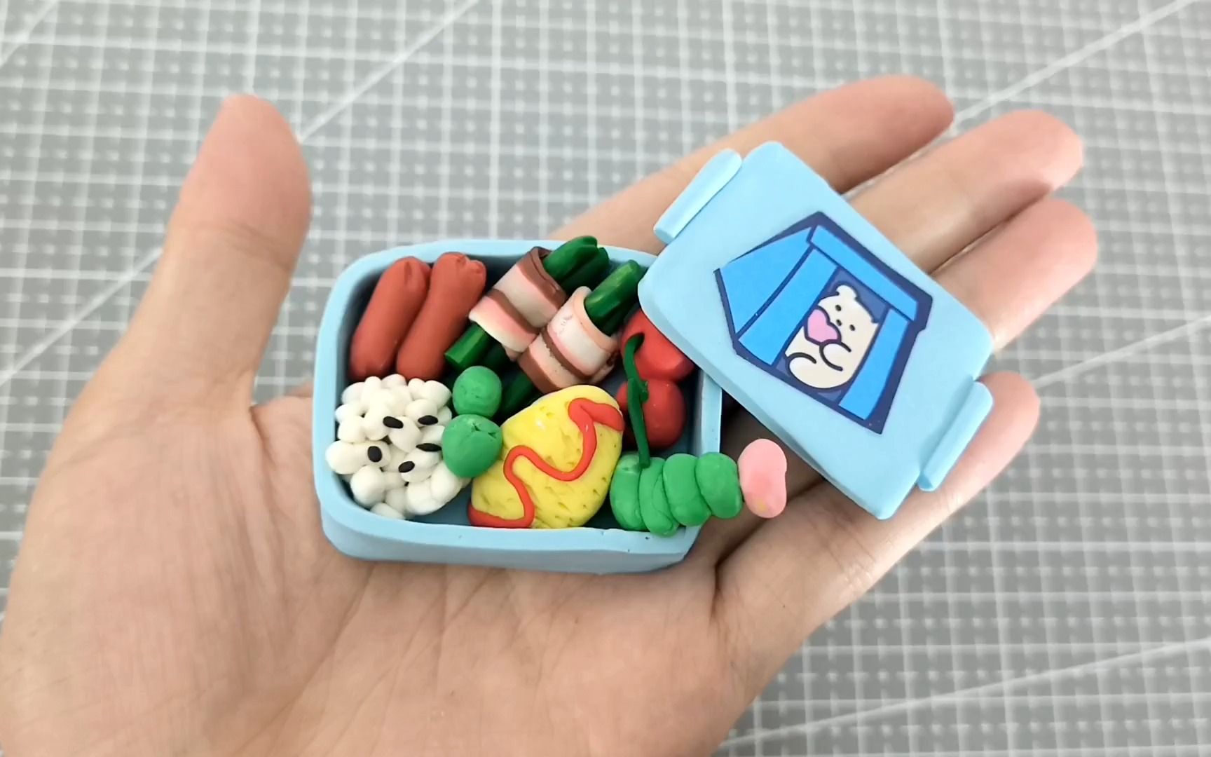 自制迷你便当饭盒,只用黏土,做法简单