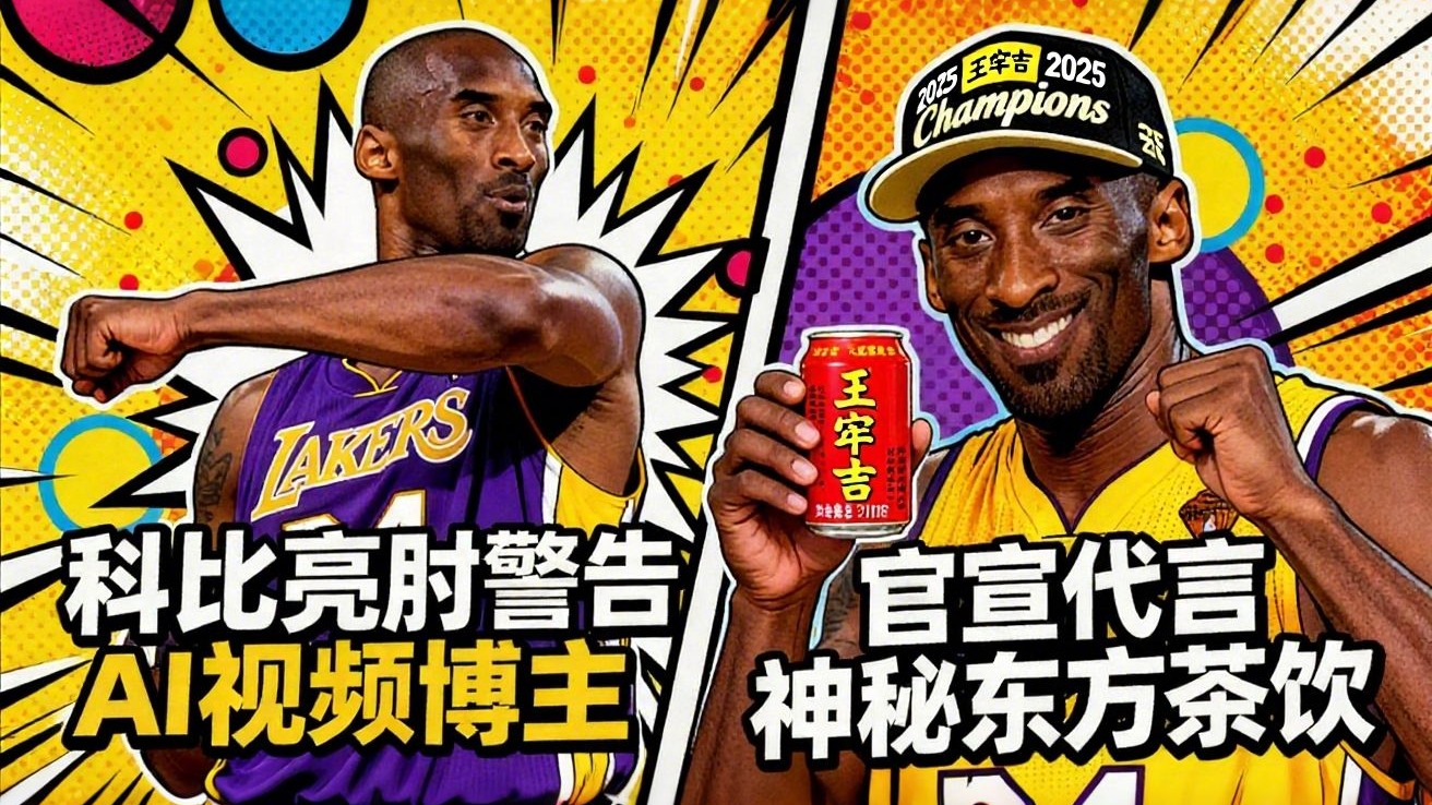 牢大亮肘斥AI视频，科比官宣代言神秘东方茶饮！