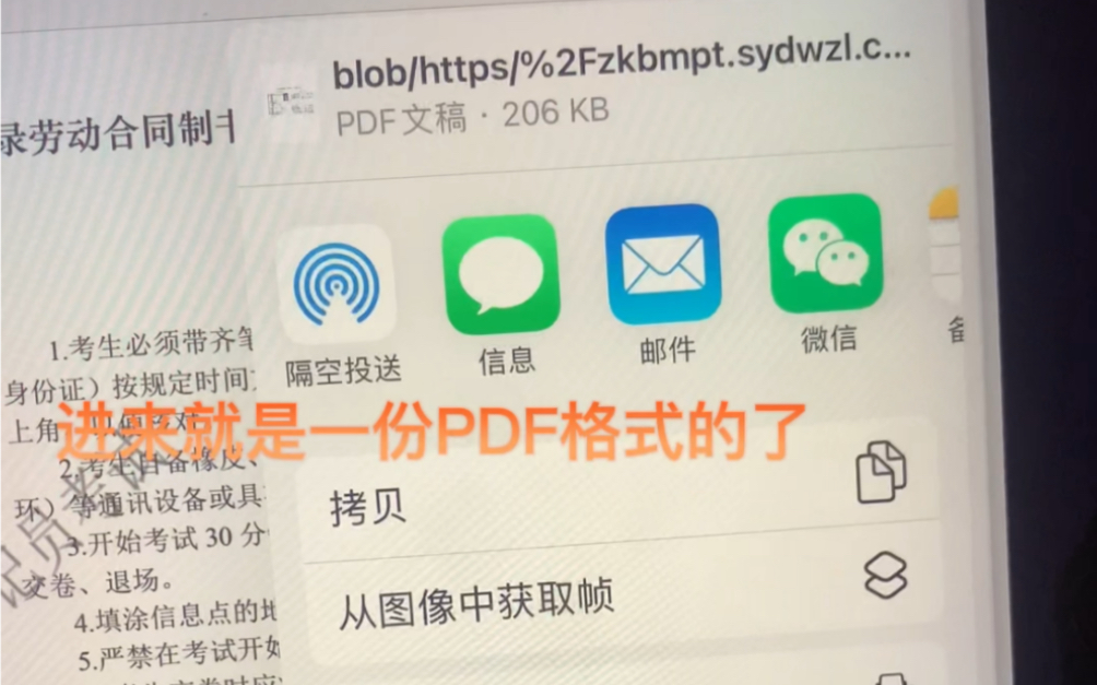 如何在iPad的谷歌浏览器上将准考证保存为PDF格式文件哔哩哔哩bilibili