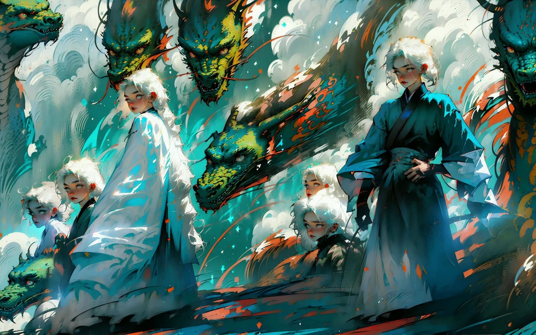 ai绘画国风御龙少年