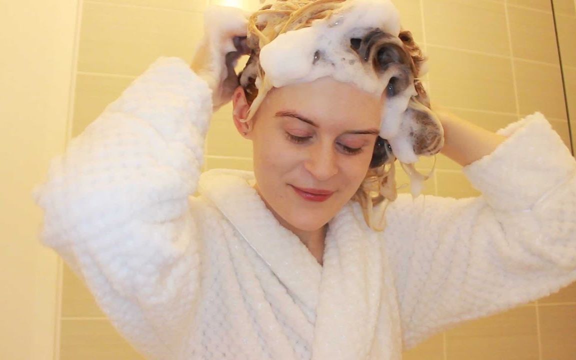 asmrbecca洗头发洗发水头皮按摩