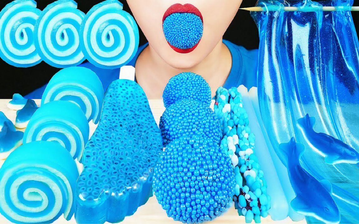 abbey蓝色海洋餐粒粒地球软糖足印奇亚籽果冻鲨鱼软糖珠串粒粒糖果冻