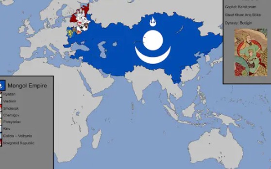 [图]【历史地图】蒙古帝国的国旗历史：每年