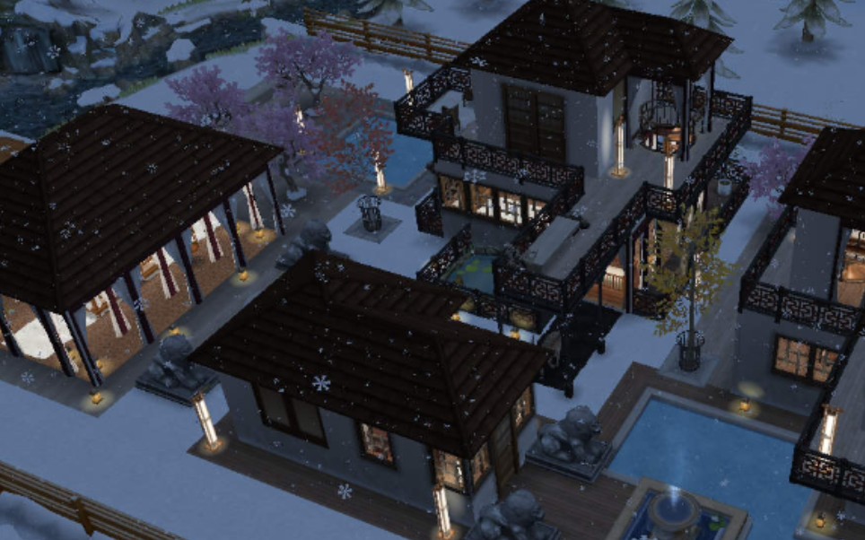 【模拟人生畅玩版】古风建筑 南山水榭_手机游戏热门视频