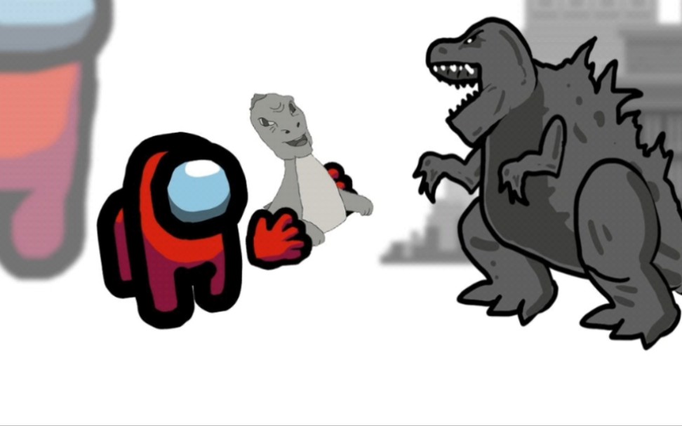 小红太空人单挑哥斯拉里所有怪兽,没有一个是小红太空人的对手_哔哩