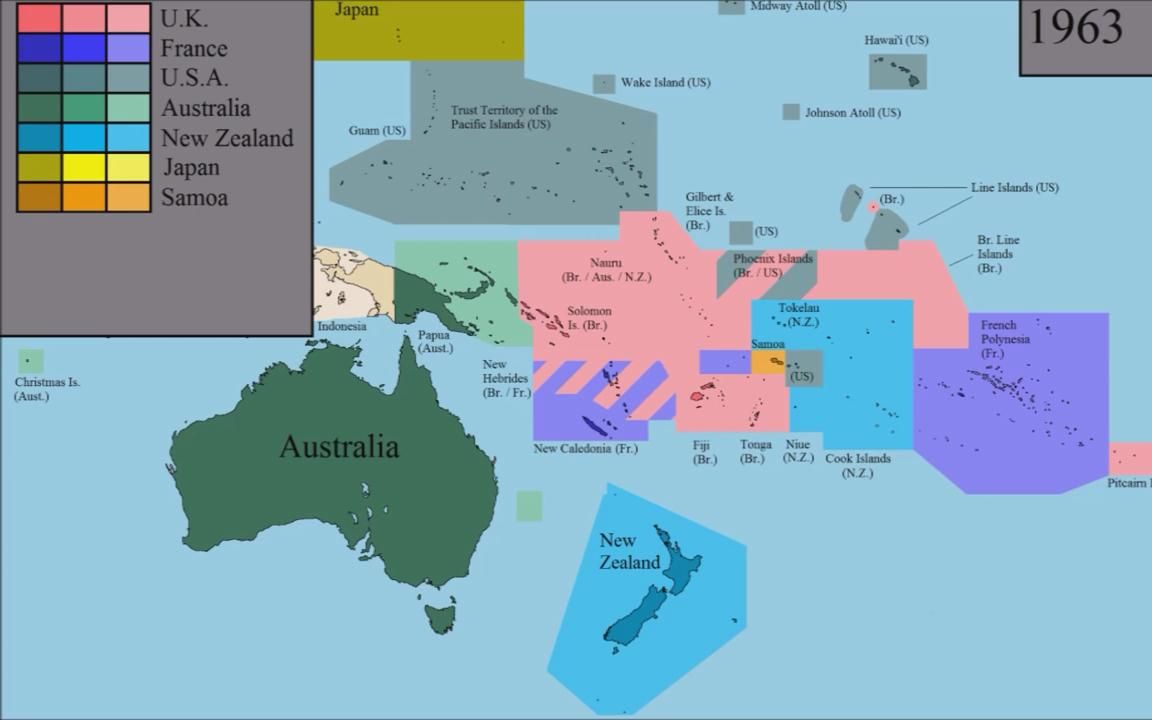 大洋洲诸国版图历年变化