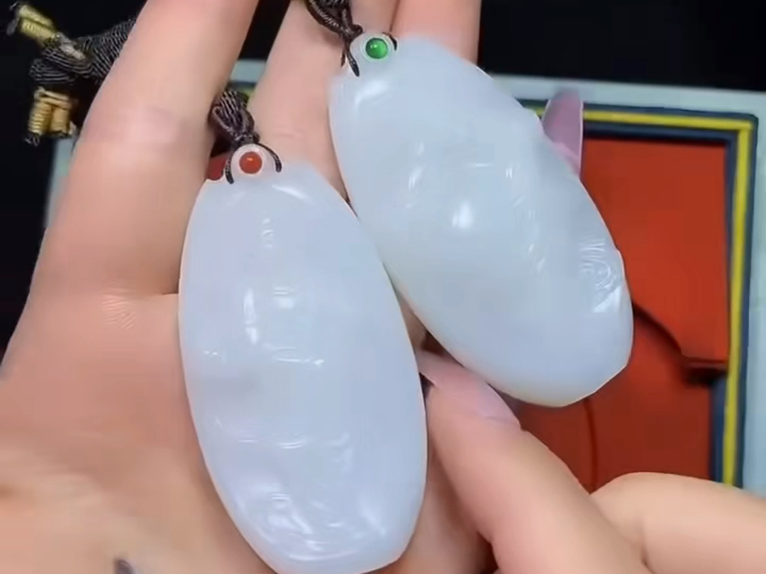 和田玉羊脂白玉对牌,玉质温润细腻