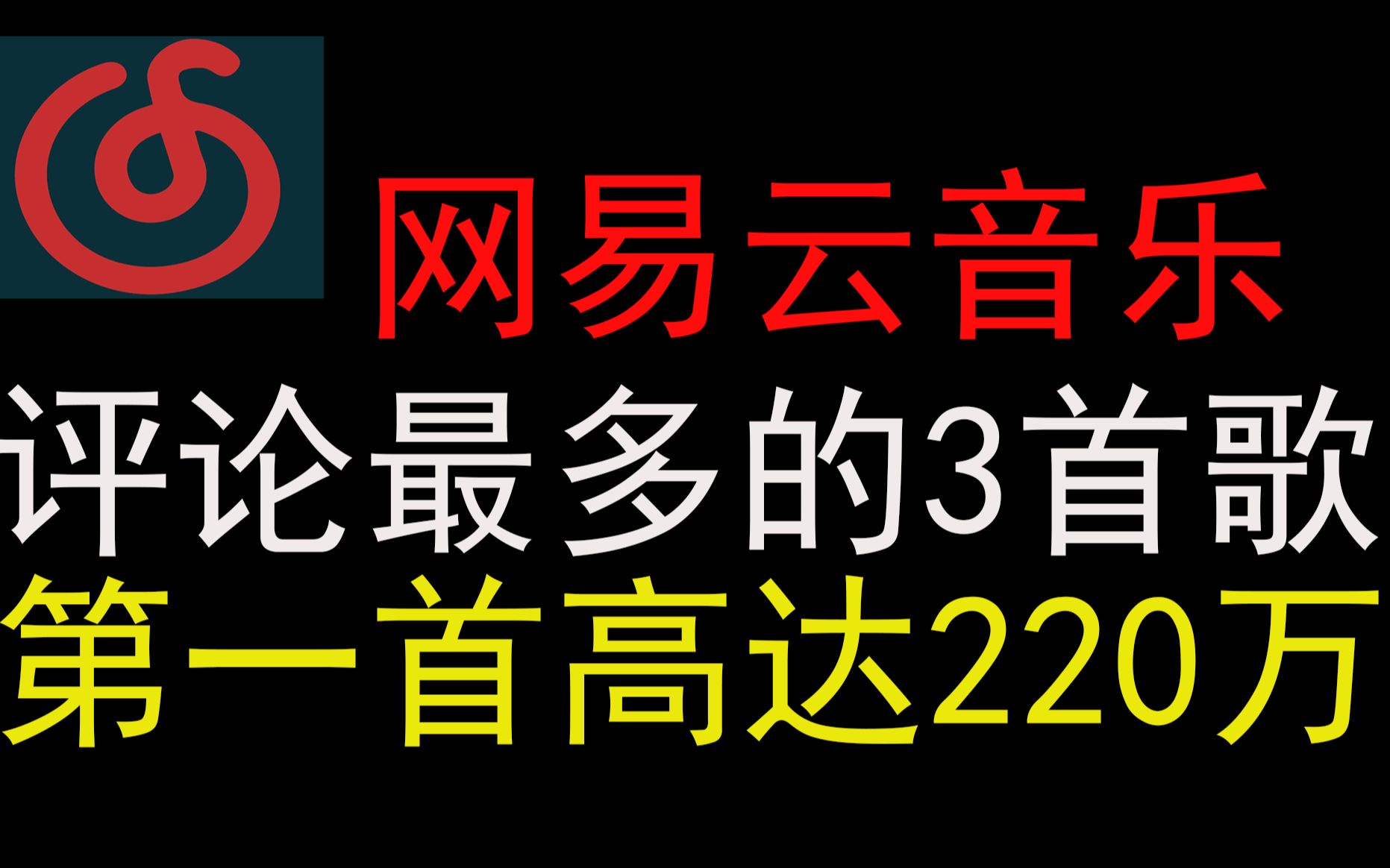 [图]网易云评论最多的3首歌，第一首高达220万？