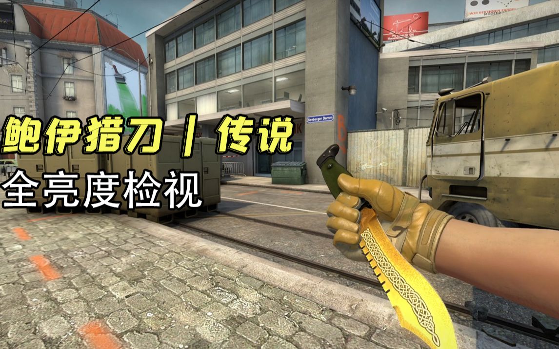 【csgo】鲍伊猎刀 | 传说 游戏中全亮度检视,黄金大砍刀!