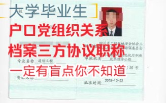 大学毕业生档案三方协议职称户口党组织关系经验分享哔哩哔哩bilibili