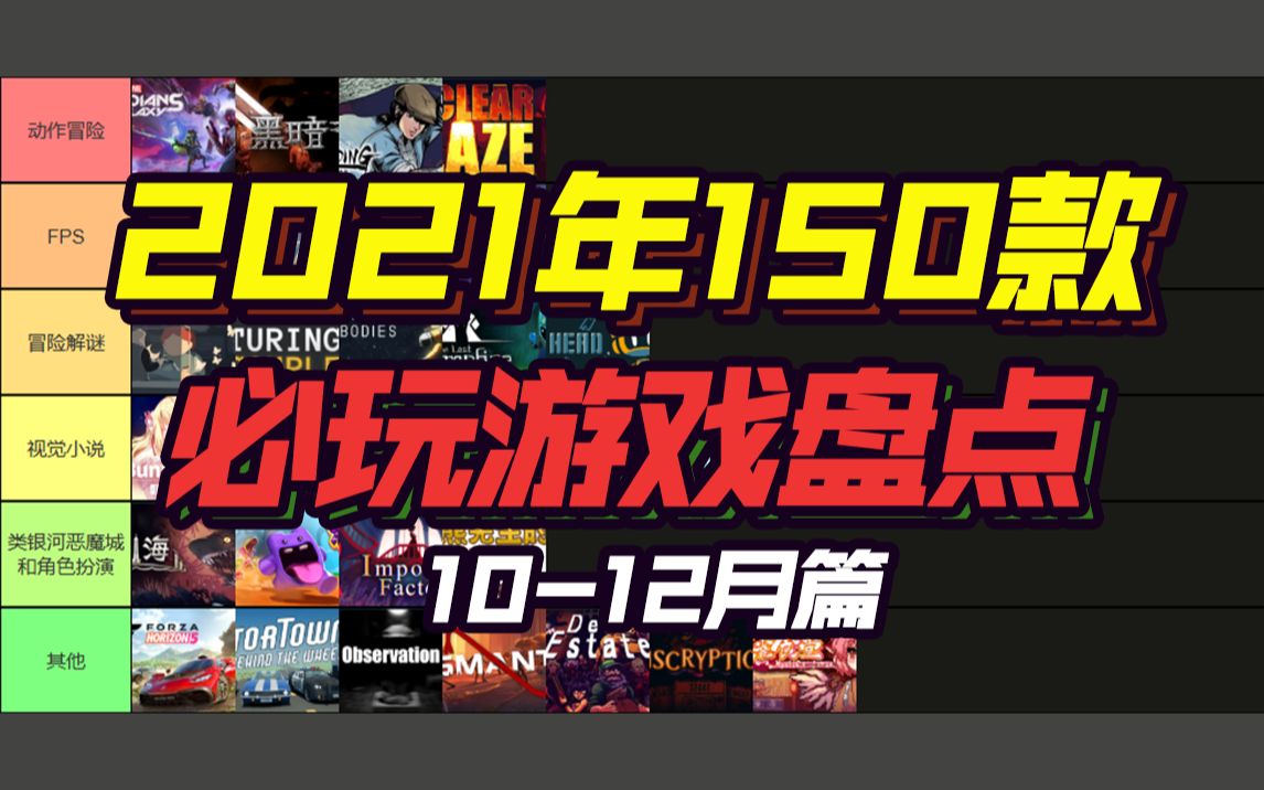 【年度TOP盘点】强烈建议收藏!爆肝两个月整理!2021年Steam平台必玩的150款游戏推荐!1012月篇哔哩哔哩bilibili游戏推荐