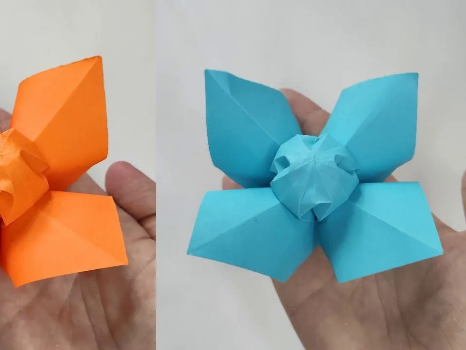 【origami library】花朵折纸教程easy paper flowers
