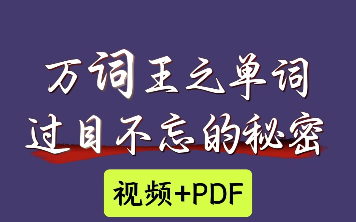 【硬核背单词】提升100%的记忆力 单词过目不忘的秘密 视频+PDF哔哩哔哩bilibili