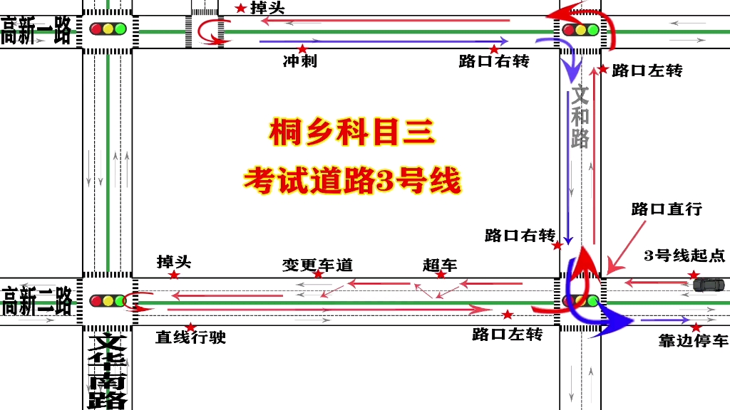 嘉兴桐乡科目三考场路线图3号线动态图哔哩哔哩bilibili