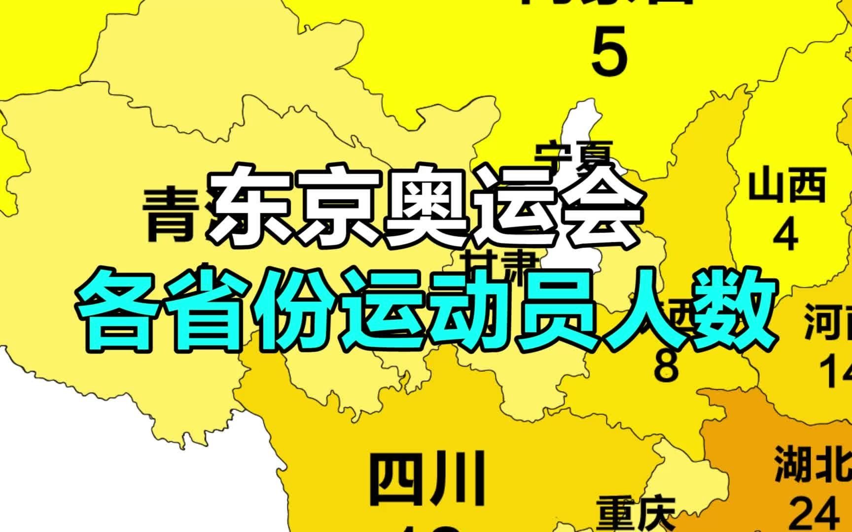 东京奥运会,各省份运动员参加人数,你的家乡有几个?哔哩哔哩bilibili