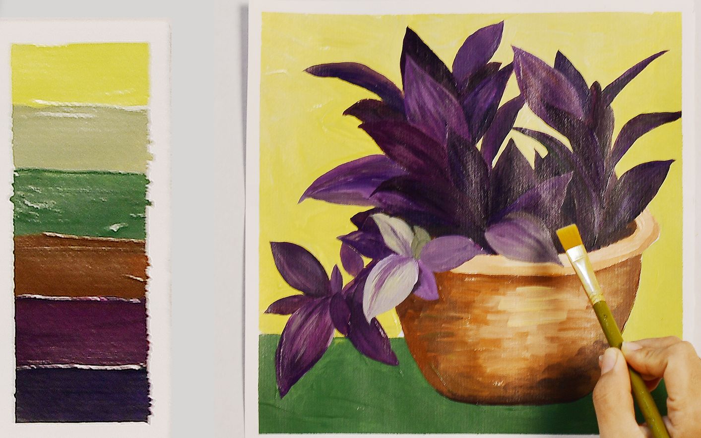 用6种颜色画一幅装饰画/01/补色/丙烯