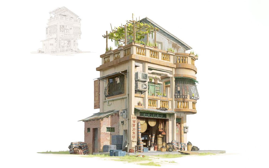 【maya场景建模】次世代写实场景 三层小洋楼模型制作教程