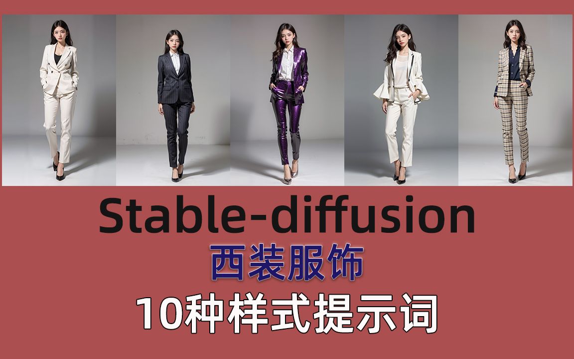 [图文对照]stable diffusion服饰类西装的10款样式提示词哔哩哔哩bilibili