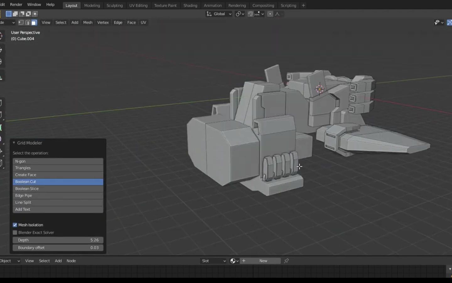 Blender 硬表面网格建模汉化插件 Grid Modeler哔哩哔哩bilibili