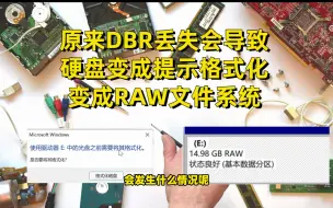 Download Video: 原来DBR丢失会导致硬盘变成提示格式化变成RAW文件系统。