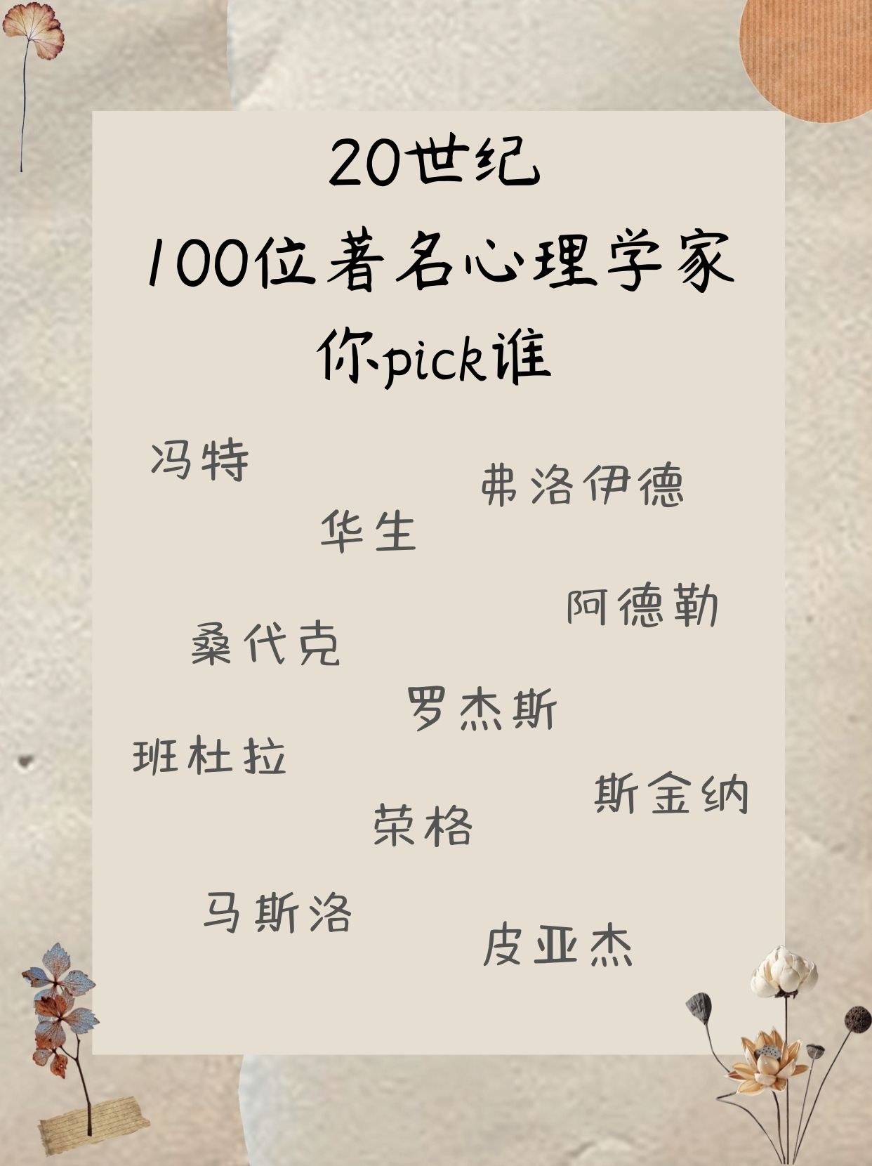 100位著名心理学家(20世纪)| 你pick谁?哔哩哔哩bilibili