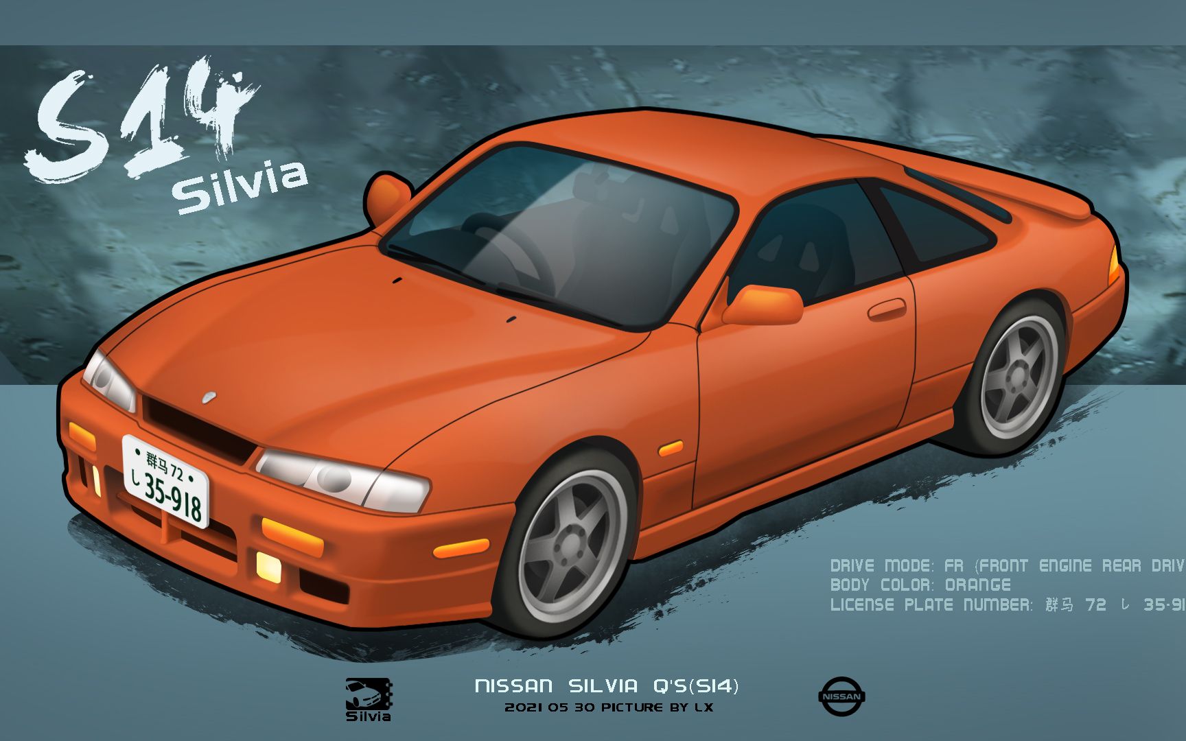 头文字d中村贤太nissansilviaqss14绘制过程