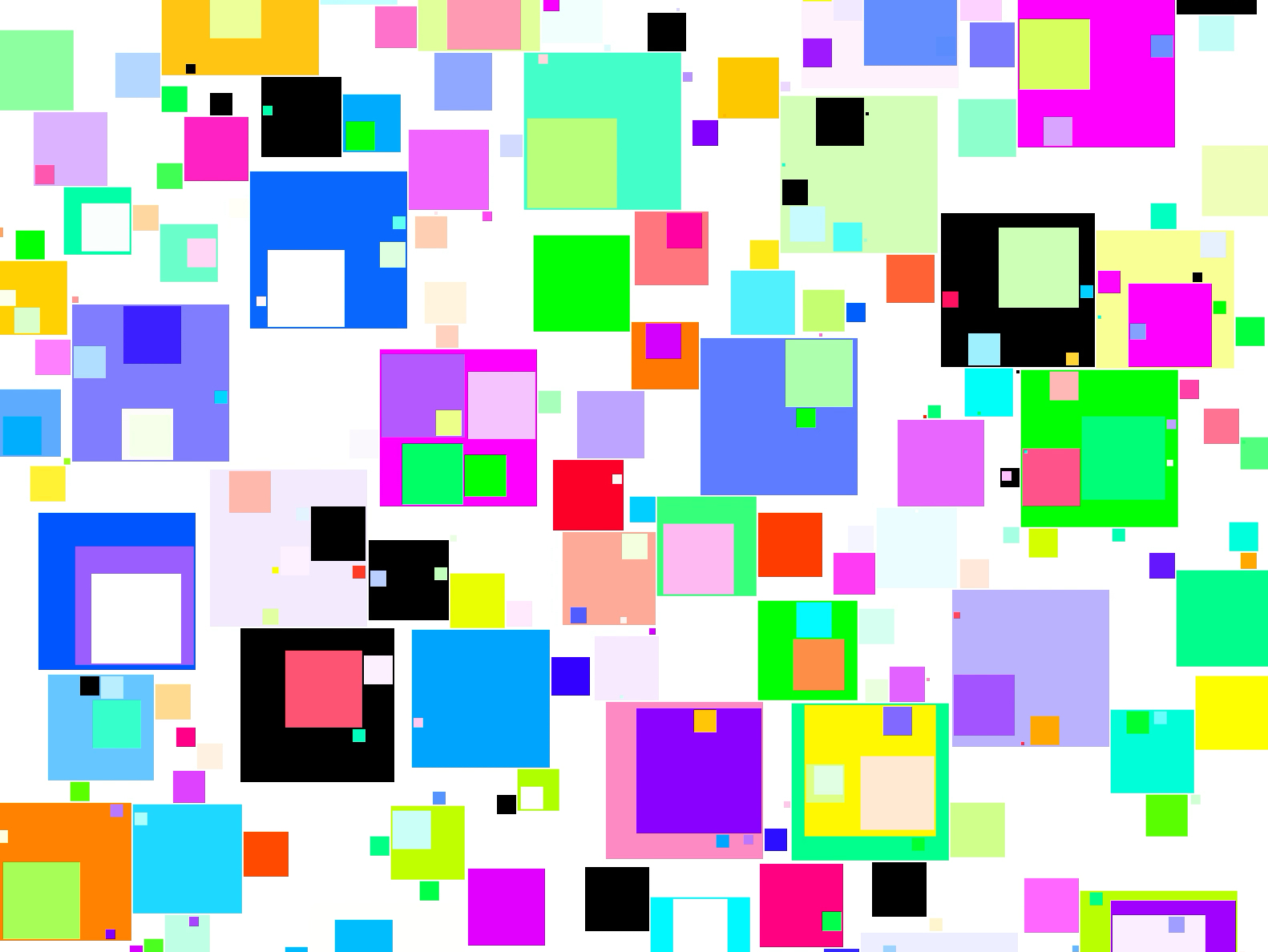 processing自动循环变换多彩矩形构成动态海报