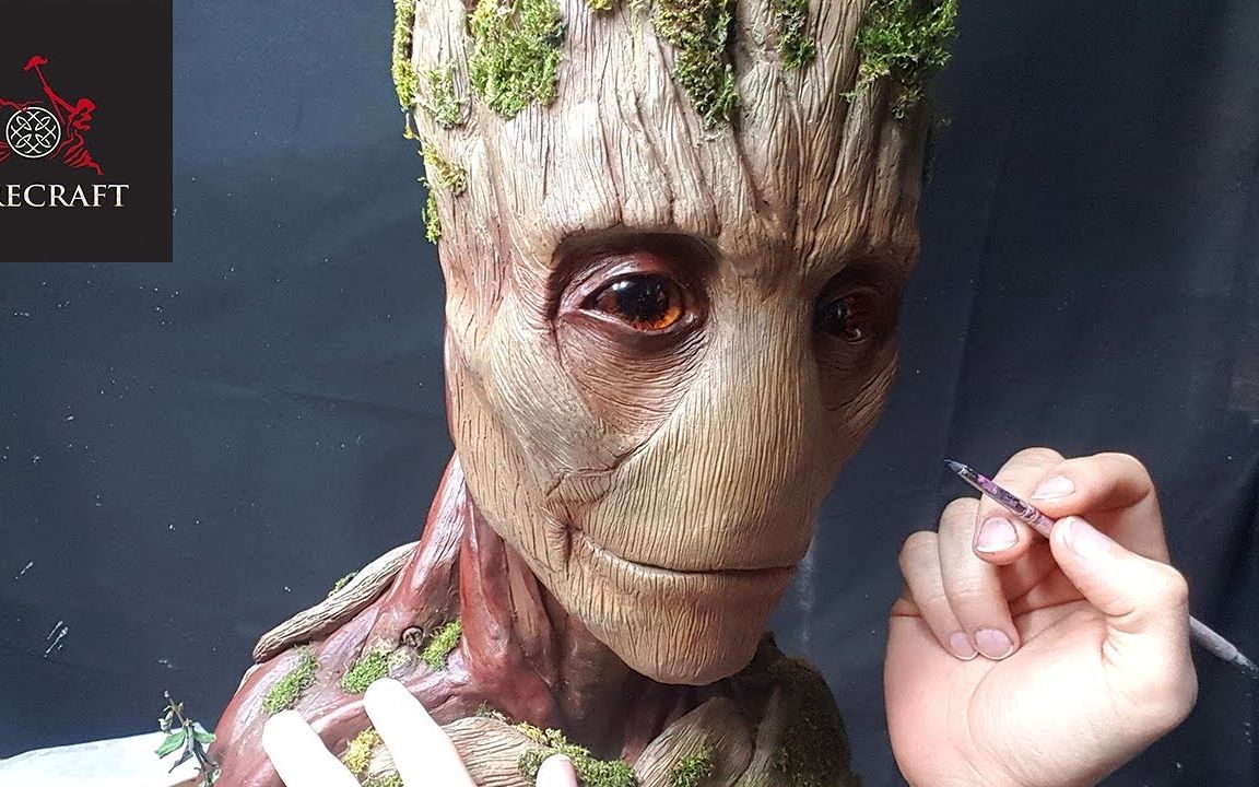 clayart制作树人groot胸像