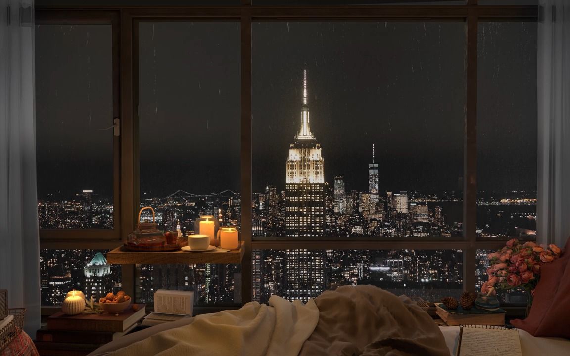 [图]A Rainy Night in New York City - Relaxing Jazz Music for Sleep, Study, Focus, Wo