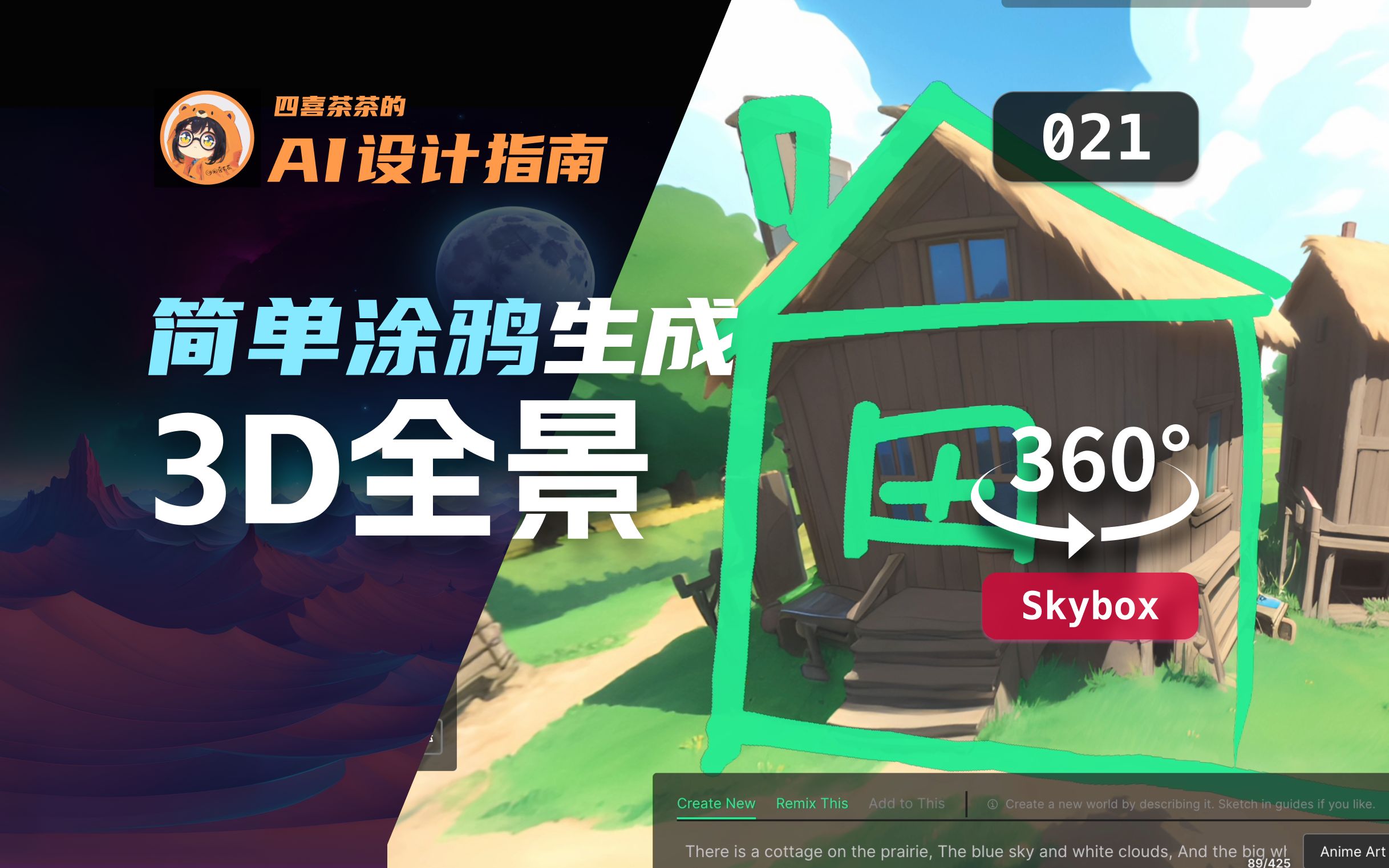 【AI 设计指南 | 021】Skybox 使用体验 | 简单涂鸦 生成 360 度3D全景 |3D动态桌面| UI 设计师的 AI 设计指南哔哩哔哩bilibili