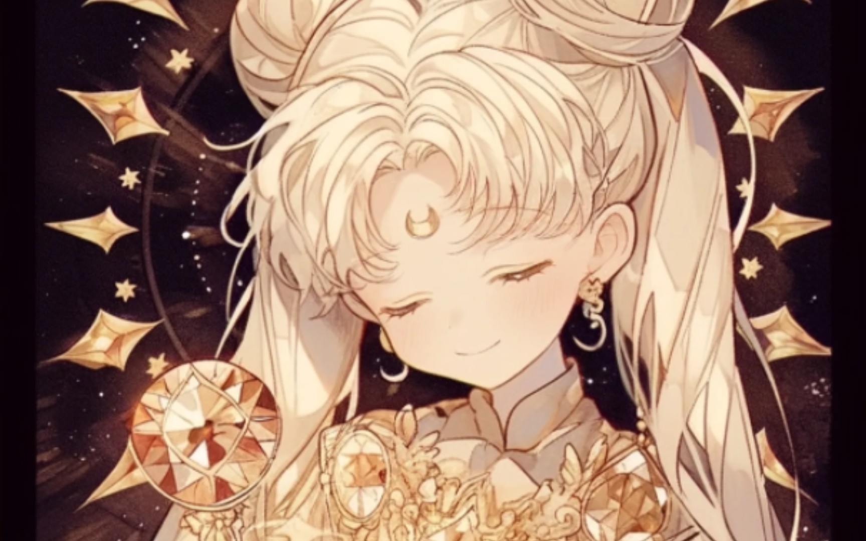 月亮少女,满满的少女感,适合做壁纸