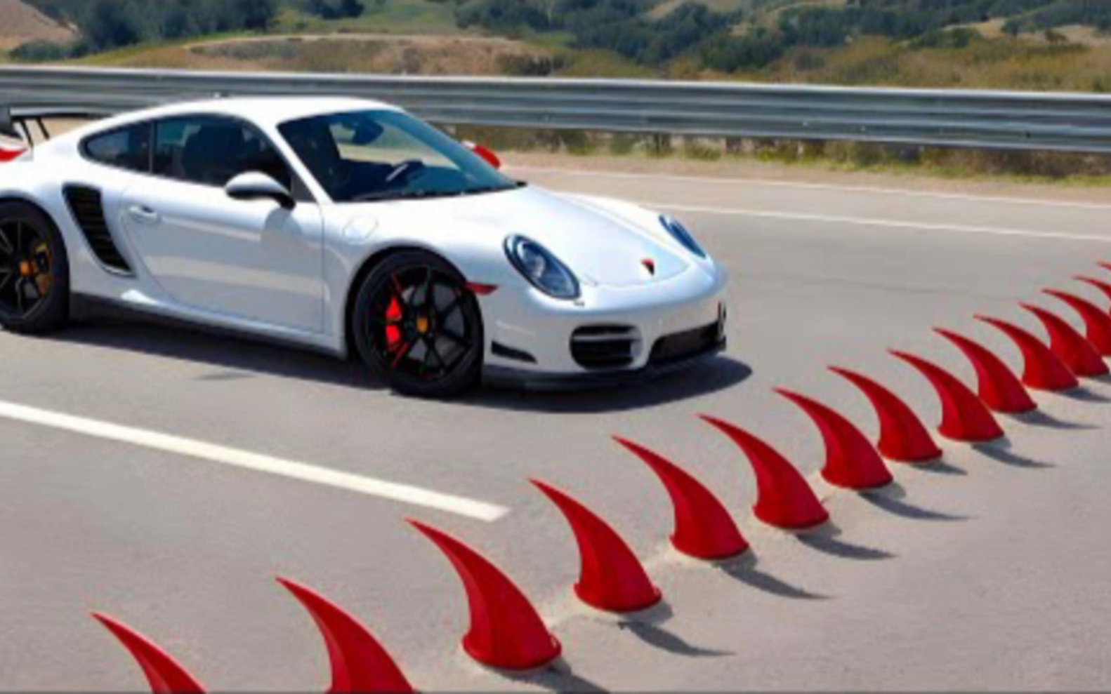 车祸模拟器:老司机挑战鲨鱼刺,结果把跑车撞成了报废车!