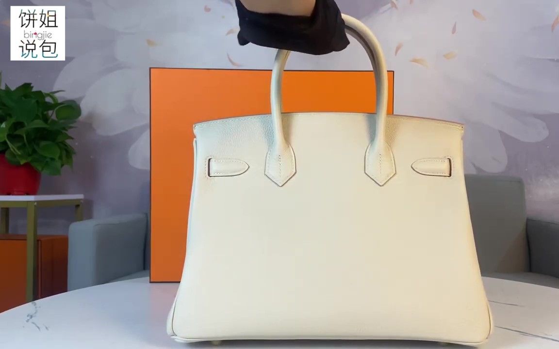 Hermes Birkin30奶昔白开箱评测 爱马仕真假对比哔哩哔哩bilibili