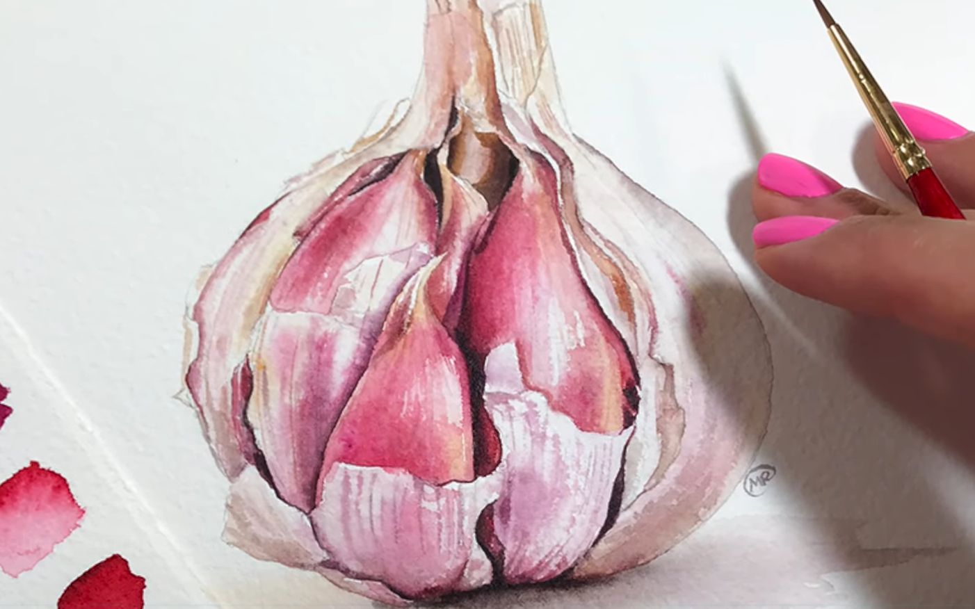 【水彩】画一个真实的大蒜_哔哩哔哩_bilibili