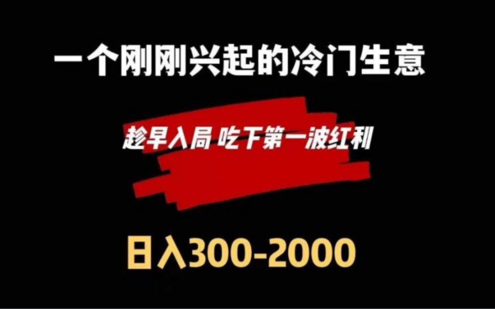 学长亲测好项目!一个新兴起的冷门生意,日入300+,内附渠道,新手小白可直接做!肯努力搬砖日300+不是问题哔哩哔哩bilibili