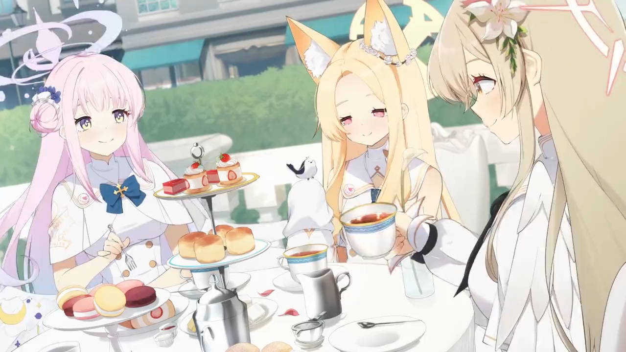 茶会剧情live2d画面【碧蓝档案二创搬运】