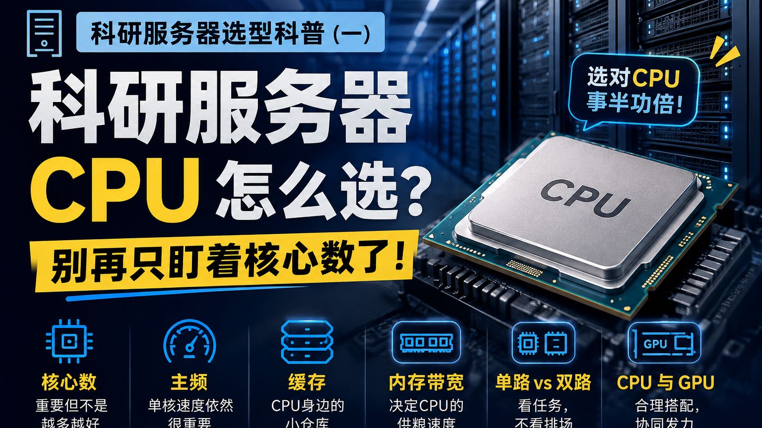 科研服务器硬件选型科普(一)科研服务器 CPU 怎么选?别再只盯着核心数了