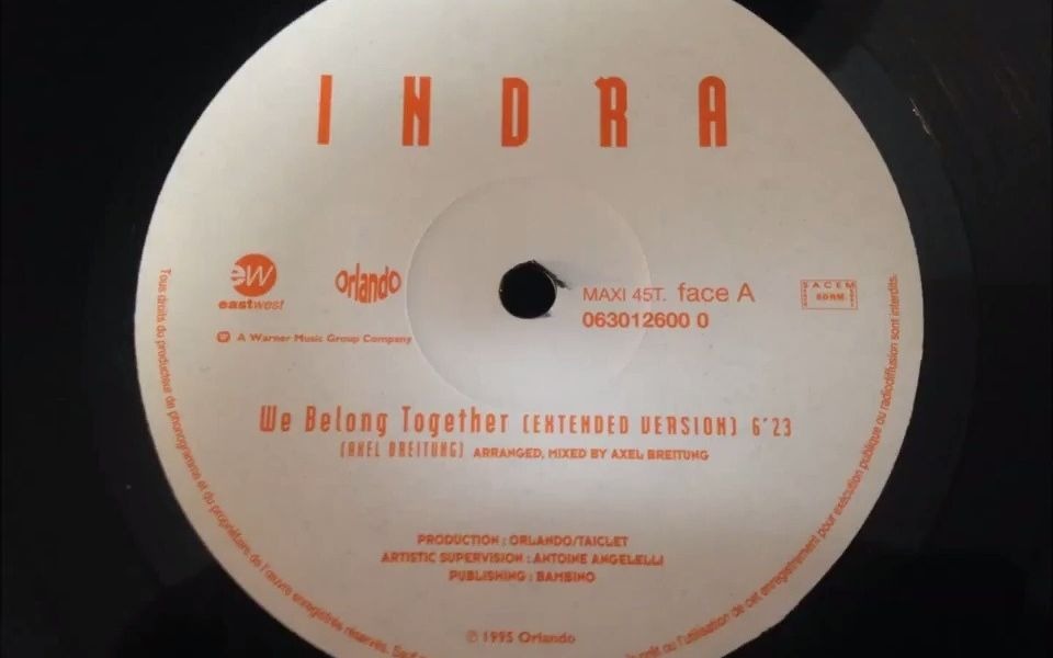 [图]意大利电子舞曲--Indra - We Belong Together（1995）