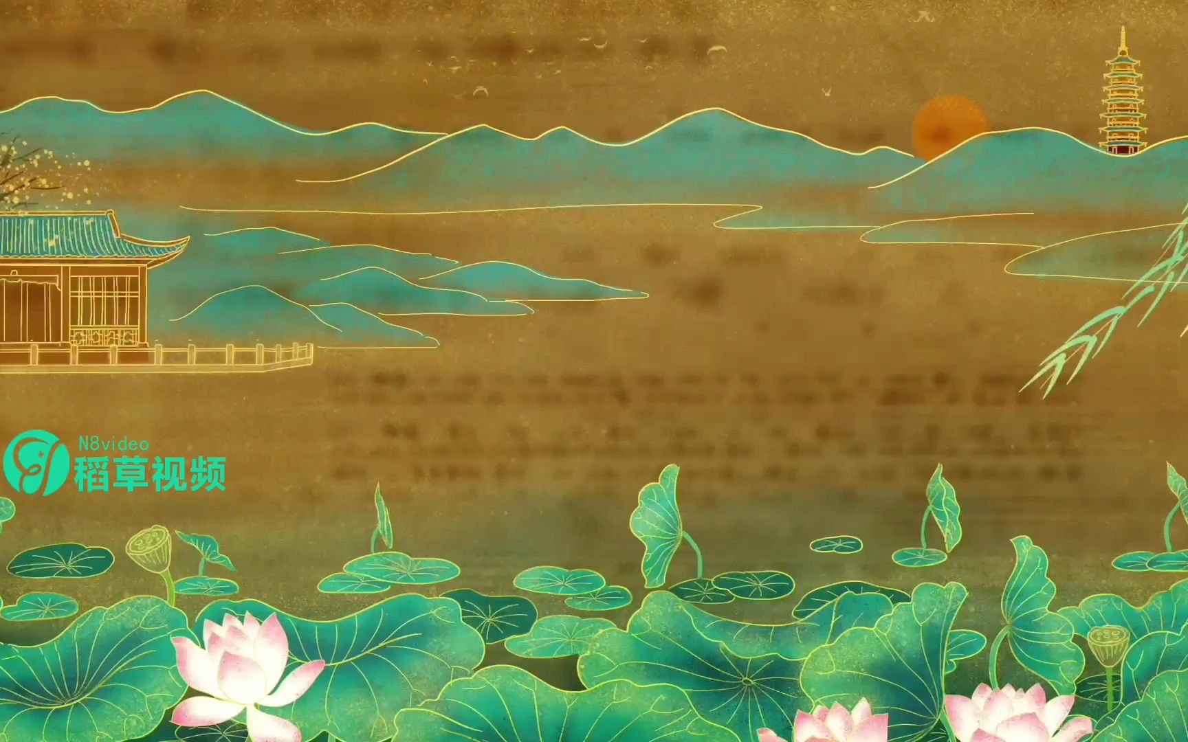 长安幻夜 汉唐古典舞蹈宫廷节目舞蹈伴奏led背景视频素材