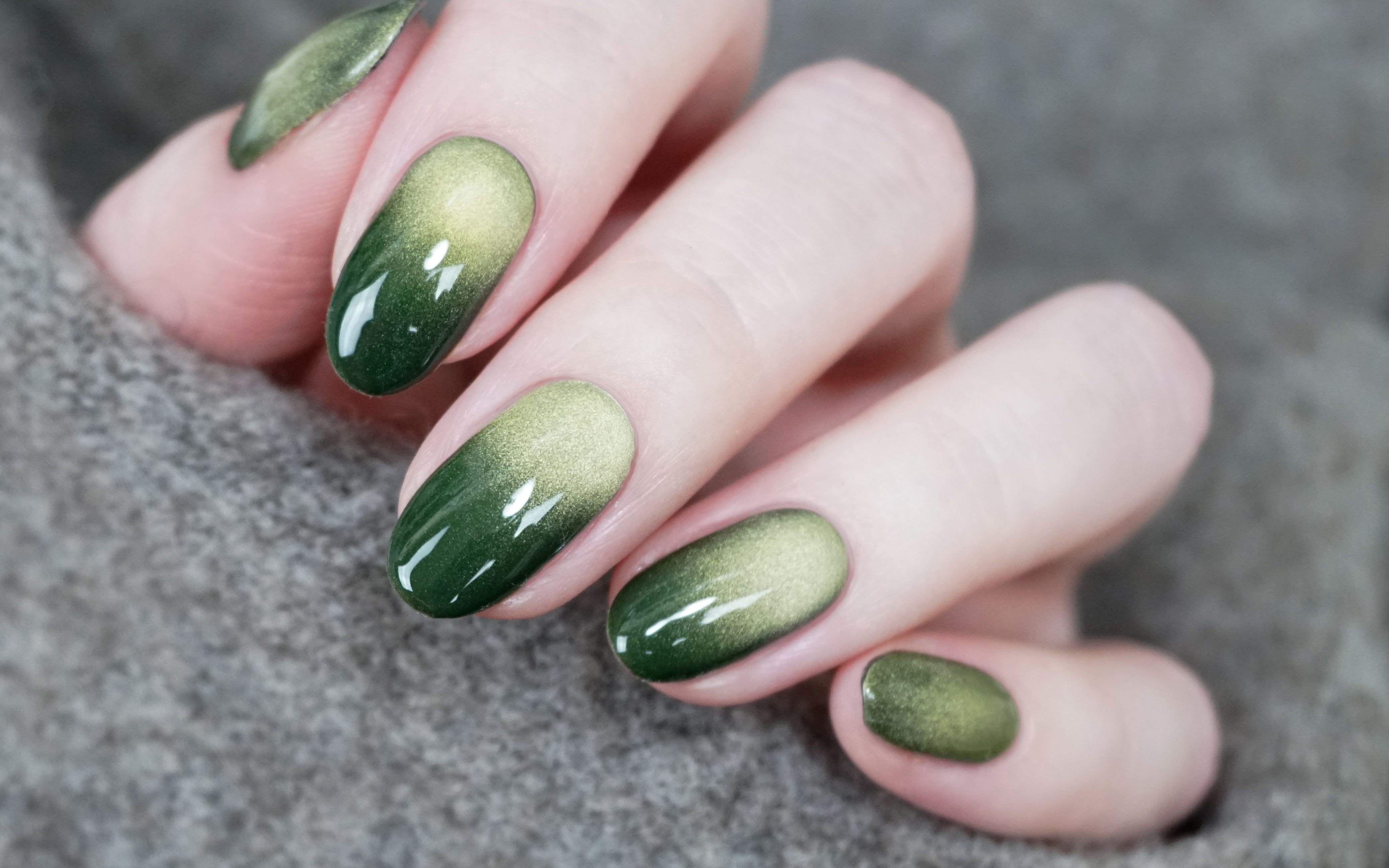 [pats nails]美甲试色|几种猫眼的不同吸法 品妮宽猫眼系列松绿试色