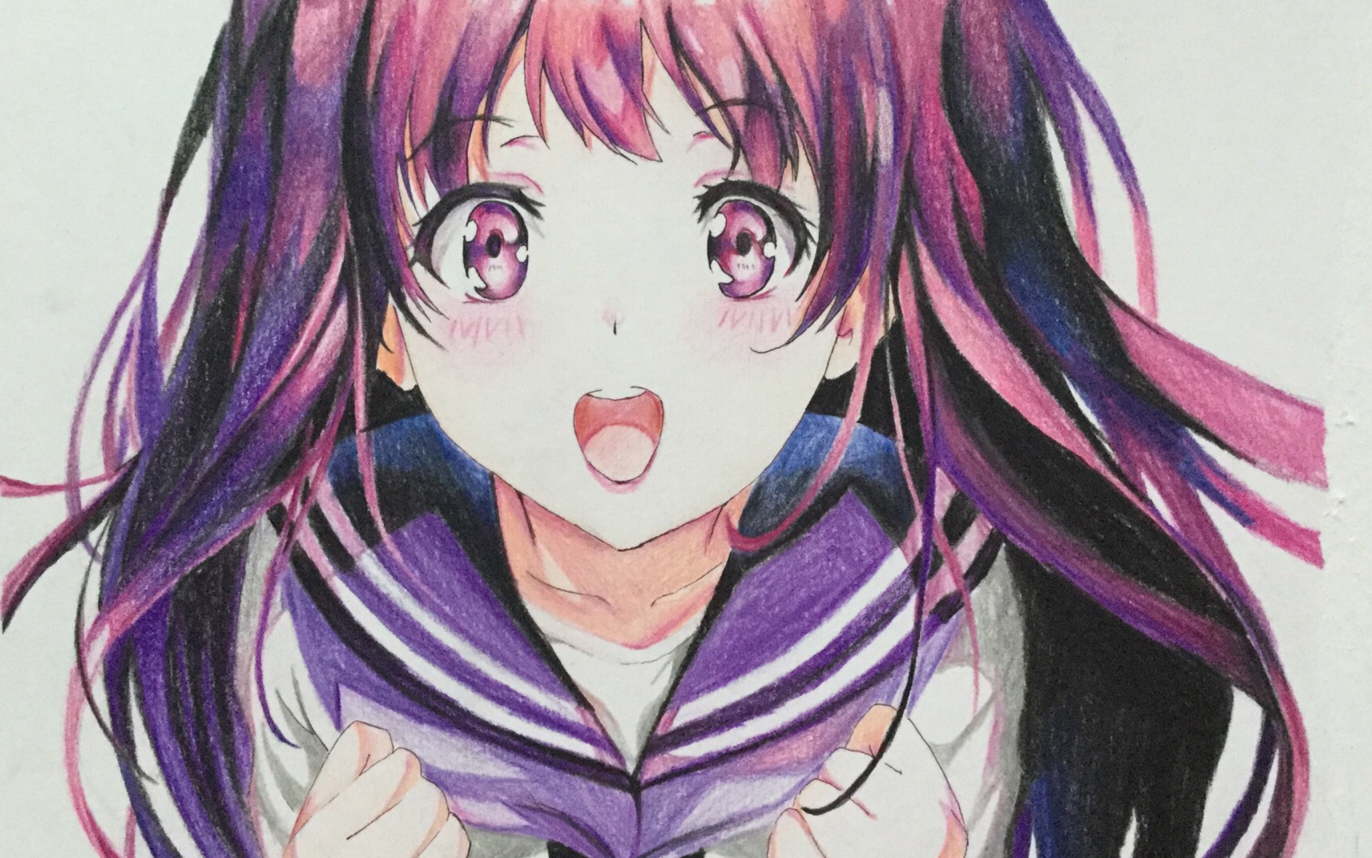 【彩铅手绘】冰菓—千反田,这bulingbuling的眼睛我好了_哔哩哔哩 (゜