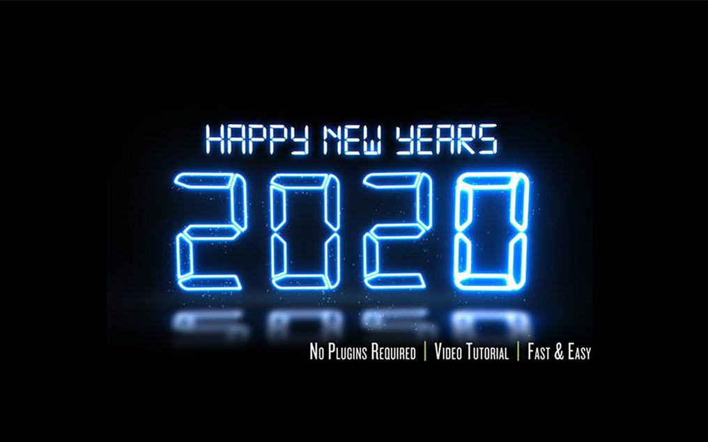 ae模板-2020新年数字时钟揭幕动画特效视频ae模板(1994)_哔哩哔哩