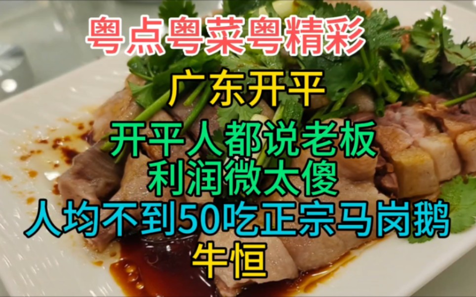 开平,开平人都说老板利润微太傻,人均不到50吃正宗马岗鹅,牛恒哔哩哔哩bilibili