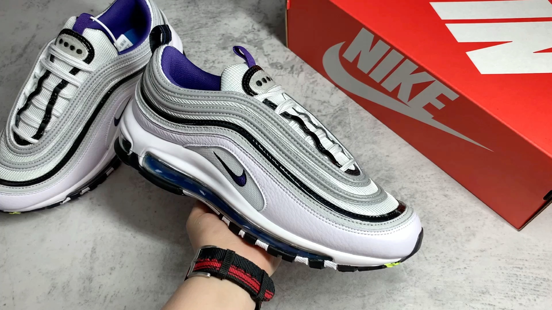 nike air max 97 "kaomoji" 白黑蓝 颜文字 子弹气垫跑鞋