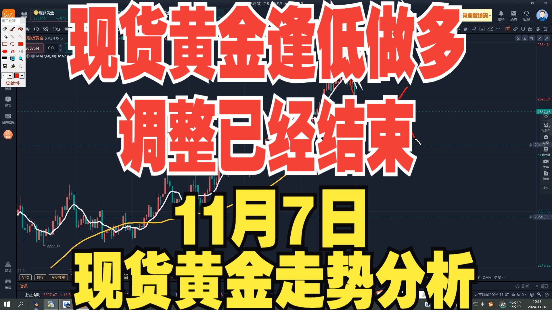 11月7日现货黄金回调结束逢低布局多单【正道说交易】哔哩哔哩bilibili