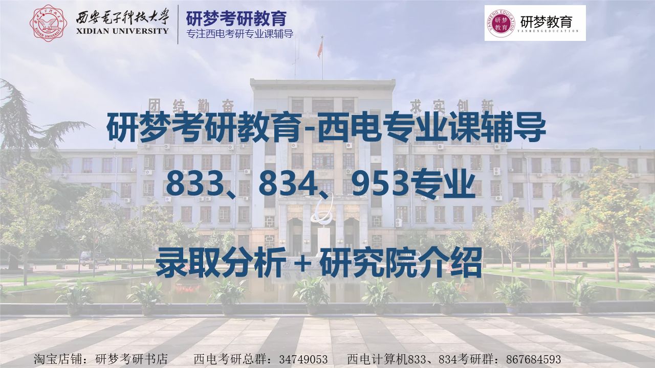 25考研、西安电子科技大学833、834、953录取分析及研究院介绍哔哩哔哩bilibili