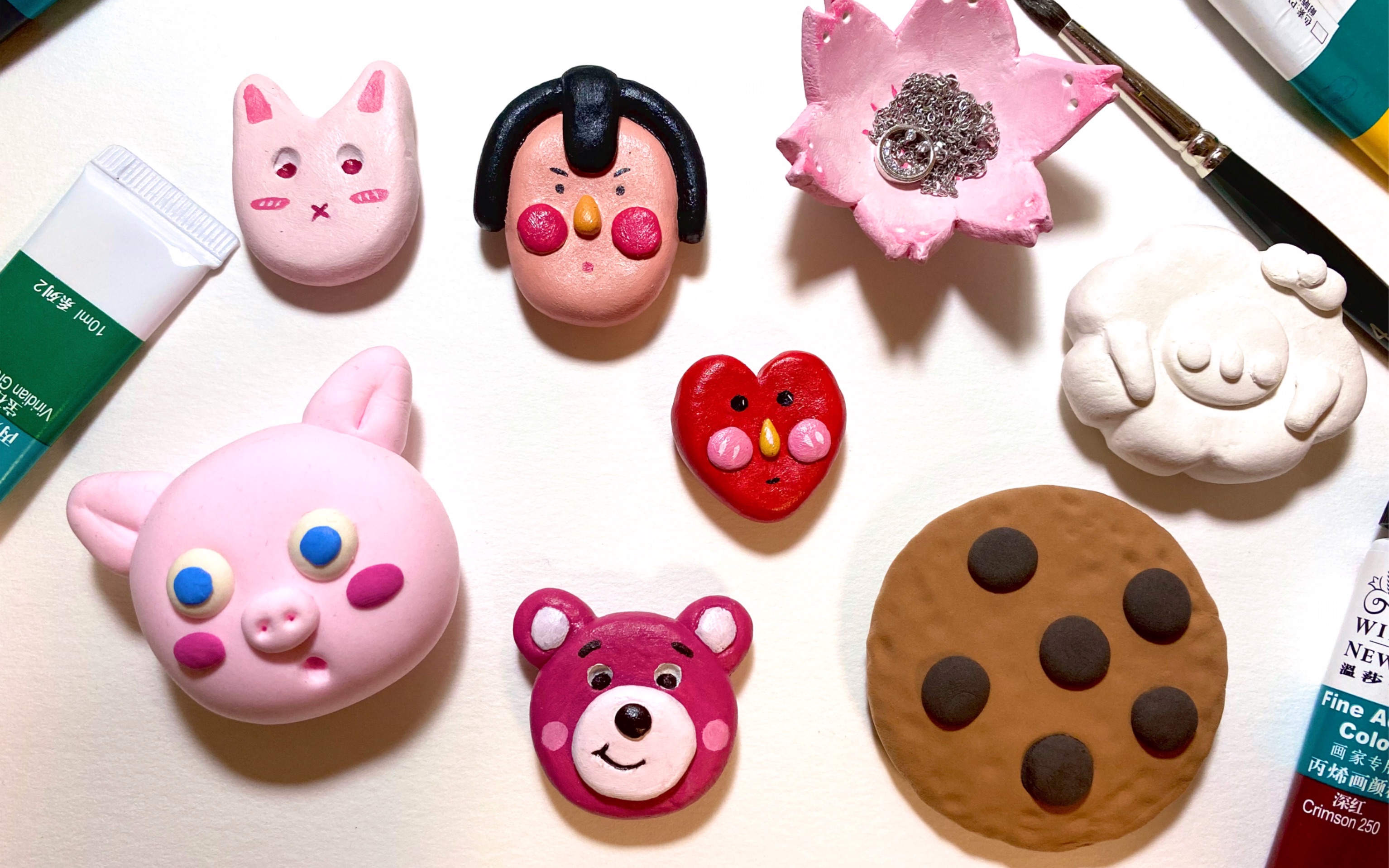 【石塑粘土 冰箱贴】_kauf_超可爱超简单的冰箱贴涂色!