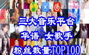 Download Video: 华语女歌手粉丝数量TOP100   (QQ音乐+酷狗音乐+网易云音乐）