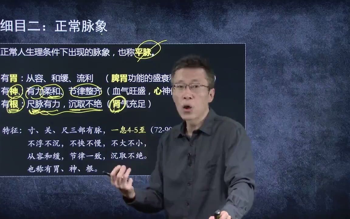 [图]中医诊断学 第6单元 脉诊03 正常脉象、常见脉象的特征与临床意义（上） 刘老师